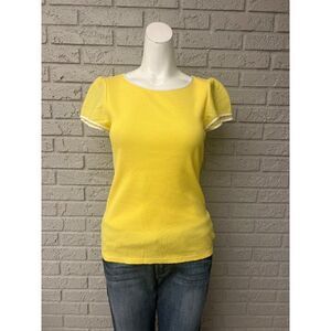 Ralph Lauren Yellow Layered Cap Sleeve T-Shirt Size S